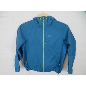 REI Co-op Gore-Tex Jacket Womens 2XL Blue Hooded Rain Waterproof Hiking Shell